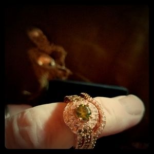 Costume Ring with lab created Pernoid stone